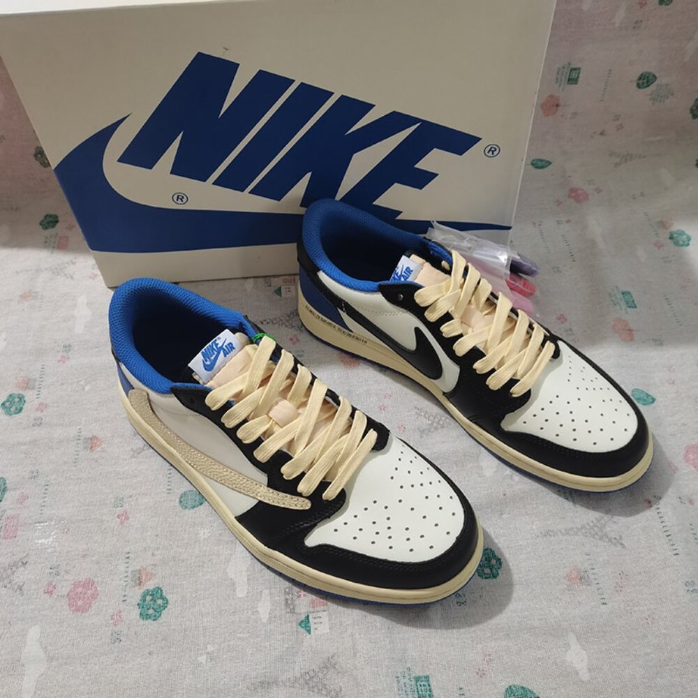 Nike Air Jordan 1 Low Hook Low-Top Casual Blue Sneakers